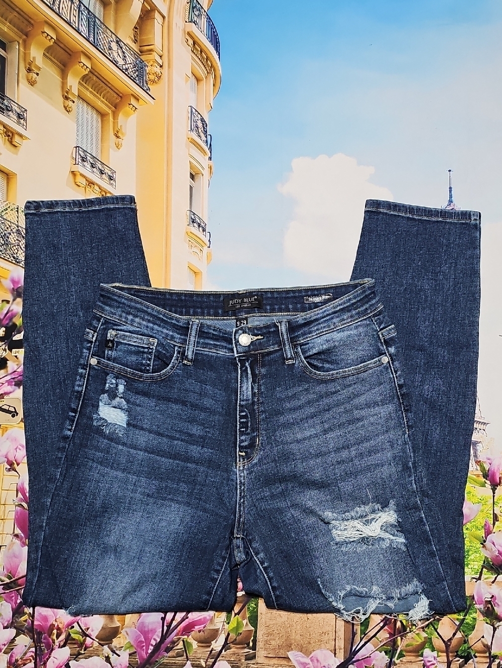 Judy Blue Distressed Skinny Jeans Size 9/29